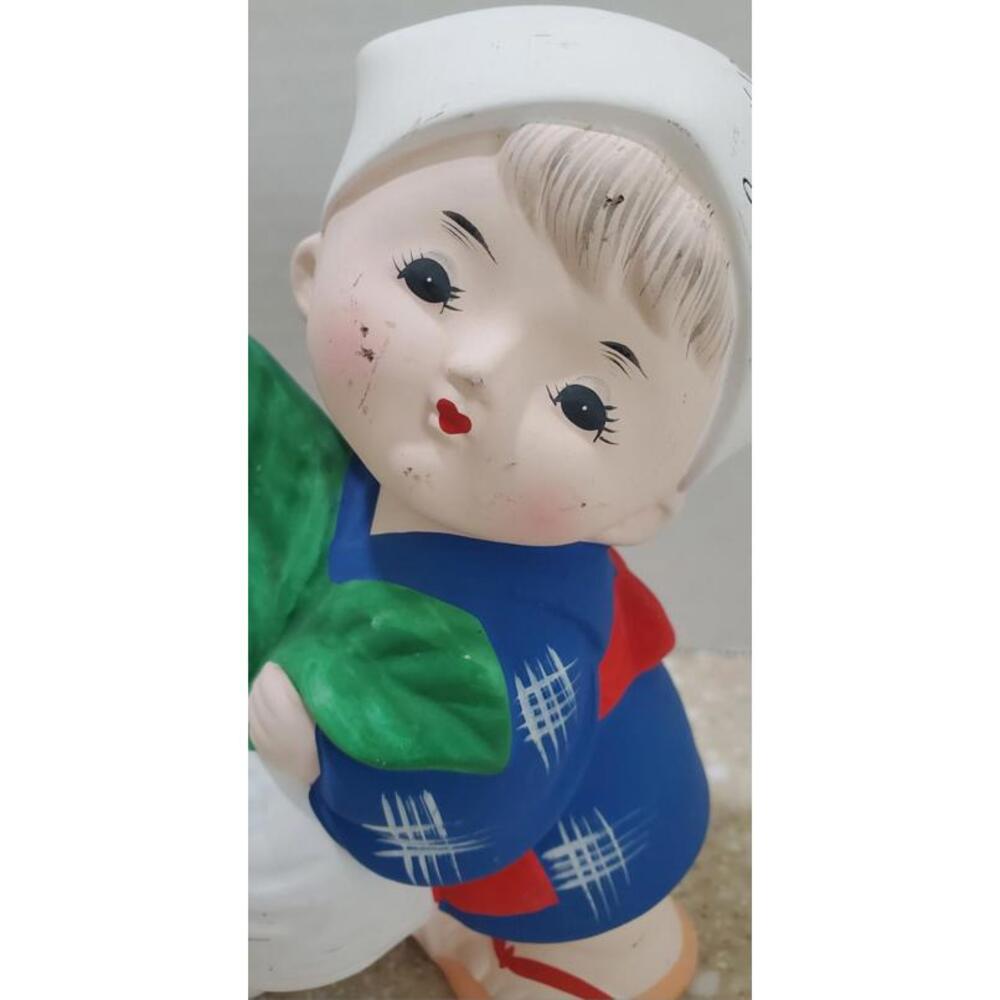 Hakata Doll, Japan Bisque Boy Pulling Turnip